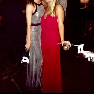 BCBG Grey and Black Formal Dress